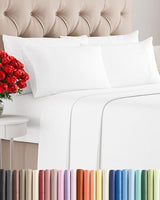 Queen 6 Piece Sheet Set - Comfy Breathable & Cooling - Ultra Soft Hotel Luxury Bedding Set w/ 8-16 Inch Deep Pockets - 1 Flat & 1 Fitted Sheet & 4 Pillowcases - Cozy, Wrinkle Free & Easy Care - White CGK Unlimited