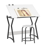 SD STUDIO DESIGNS Hourglass Craft Drafting Table, Charcoal/White SD STUDIO DESIGNS