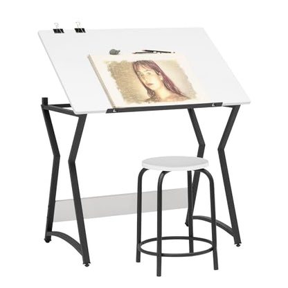 SD STUDIO DESIGNS Hourglass Craft Drafting Table, Charcoal/White - WoodArtSupply