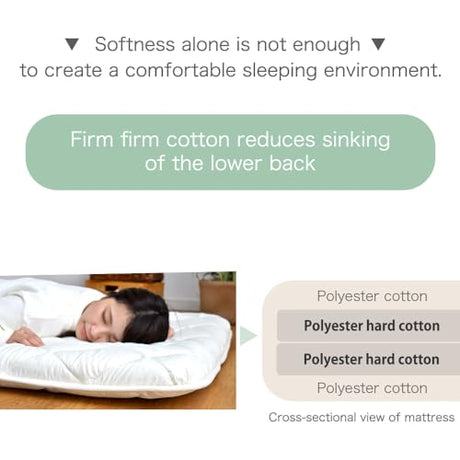 タンスのゲン TANSU NO GEN Japanese Futon Mattress, Made in Japan, Queen, Extra Thickness 4", Filled with Hard Cotton, Sleeping Tatami Mattress for Floor, 22200048(92513) タンスのゲン