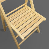 Casual Home Wooden Folding Chairs 2-Pcs Set, 17" W x 18" D x 30.75" H, Natural Casual Home