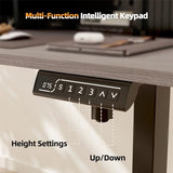 JOY worker Height Adjustable Electric Standing Desk with Storage Shelves, 48 Inch Table with Built-in Monitor Stand, Sit Stand Desk with 2 Hooks for Home Office, Grey Desktop & Black Frame JOY worker