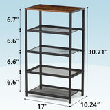 RUNJIMY Narrow Shoe Rack for Front Door Entrance, Entryway, and Closet Shoe Organizer with 4 Sturdy Metal Mesh Shelves and Wooden Top, Holds 10 Pairs, Ideal for Storage or Display RUNJIMY
