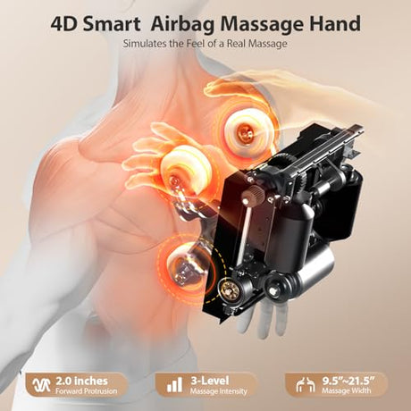 Gethope 4D Massage Chair Full Body - 53.2" Ultra Long SL-Track Massage Chair Zero Gravity Massage Recliner with Foot Roller, 10 Modes 6 Technique, 32 Airbags, 3 Core Heating, AI Voice, Yoga Stretch Gethope