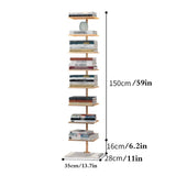 Aurorize Metal Spine Book Tower,Modern Vertical Bookshelf Tower,Floor-to-Ceiling Invisible Bookshelf,for Home Office,Living Room,Bedroom,Kitchen,Gold-13.7x11x59in Aurorize