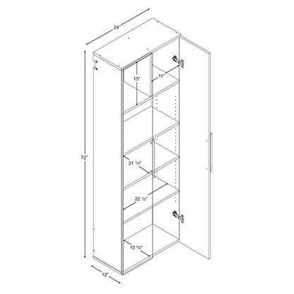 HangUps Large Storage Cabinet, 24", White - WoodArtSupply