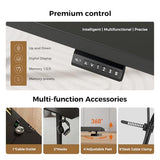 Mericonia 75 x 61 Inch Large L-Shaped Standing Desk with Cable Management, Electric Adjustable Computer Desk, Corner Stand Up Desk for Home Office Work, Black Mericonia