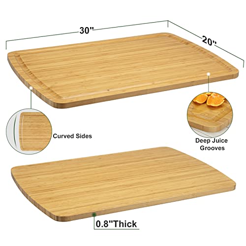 GaoMon 30" Extra Large Bamboo Cutting Board, XXXL Wood Cutting Board for Stove Top, Noodle Board, Over the Sink Cutting Board, Turkey Carving Board, Chopping Board for Meat Vegetables Cheese GAOMON