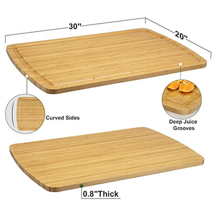 GaoMon 30" Extra Large Bamboo Cutting Board, XXXL Wood Cutting Board for Stove Top, Noodle Board, Over the Sink Cutting Board, Turkey Carving Board, Chopping Board for Meat Vegetables Cheese - WoodArtSupply