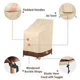 Vailge Stackable Patio Chair Cover,100% Waterproof Outdoor Chair Cover, Heavy Duty Lawn Patio Furniture Covers,Fits for 4-6 Stackable Dining Chairs,36"Lx28"Wx47"H,Beige&Brown Vailge