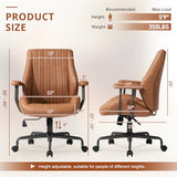 Ergonomic Office Chair 330LBS, Reclining Swivel Mid Back Desk Chair with Adjustable Height, Thickened Cushions, Comfy Executive Armchair for Home Office Synorla