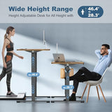 DUMOS 48 Inch Electric Standing Desk Height Adjustable, Sit to Stand Up Computer Workstations Work PC Table Home Office Study Writing Gaming Desks with Memory Presets for Walking Pad, Bedroom, Rustic DUMOS