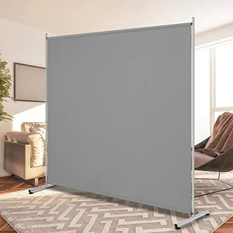 RANTILA Single Large Panel Room Divider, Privacy Screen for Office, Partition Separators, Freestanding Divider 71''W x 69.5''H, Grey RANTILA