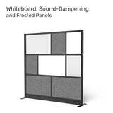 Workflow Modular Wall | Room Divider with Whiteboard, Sound-Dampening, & Frosted Acrylic Panels | Expandable Office Partition for Privacy & Productivity (70" x 70") S Stand Up Desk Store