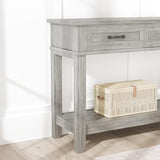 IDEALHOUSE entryway Table, Entry Table with Drawers 3-Drawer Storage & Open Shelf, 2-Tier Sofa Table Behind Couch Narrow Long, Farmhouse entryway Console for Hallway Foyer Living Room, Grey IDEALHOUSE