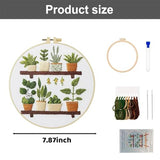 JINJUMEI Embroidery Kit for Beginners, Full Range Embroidery Kit for Adult, Green Plant Pattern Embroidery Kit for Beginners Include Embroidery Cloth Hoops Threads for Embroidery Beginners