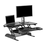 Vari - VariDesk Cube Corner 36 - Cubicle Standing Desk Converter for Dual Monitors - Home Office Desk with 11 Height Adjustable Settings, Spring-Assisted Lift, Weighted Base - Fully Assembled, Black VARIDESK