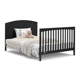 Graco Bellwood 5-in-1 Convertible Crib with Drawer (Black) - GREENGUARD Gold Certified, Full-Size Storage Drawer, Converts to Toddler Bed and Full-Size Bed STORK CRAFT