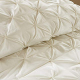 Madison Park Essentials Room in a Bag Faux Silk Comforter Set - Luxe Diamond Tufting All Season Bedding, Matching Curtains, Decorative Pillows, Ivory King(104"x92") 24 Piece Madison Park
