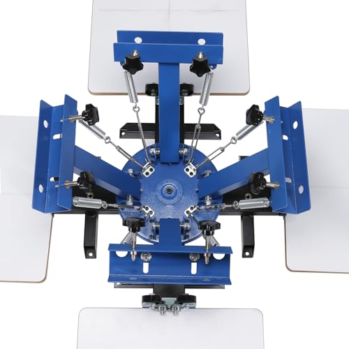 VEVOR Screen Printing Machine, 4 Color 4 Station 360° Rotable Silk Screen Printing Press, 21.2x17.7in Screen Printing Press, Double-Layer Positioning Pallet for T-Shirt DIY Printing VEVOR