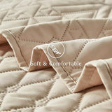 akkialla Full/Queen Size Quilt Bedding Set,Beige Lightweight Microfiber Soft Bedspread,Modern Style Geoetric Pattern Coverlet Set for All Seasons,3 Piece(1 Quilt,2 Pillow Shams) akkialla