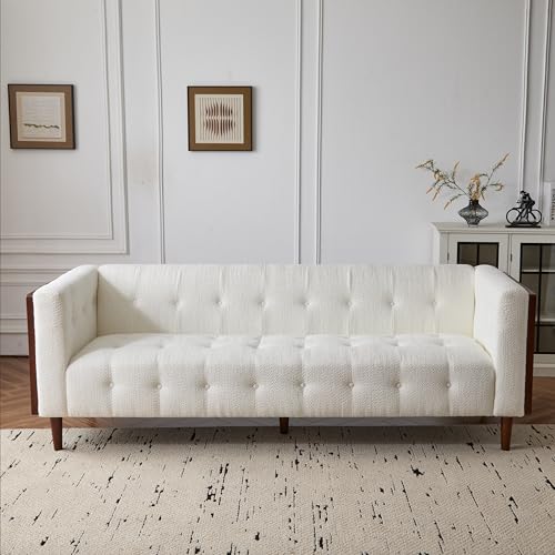 Christopher Knight Home Almab 82 Inches Sofa Couch, Cozy Couch Sofa, Boucle Upholstered 3-Seater Sofa, Wood Frame Couch, Comfy Couches for Living Room and Office, Modern Couch and Sofa, Beige Christopher Knight Home