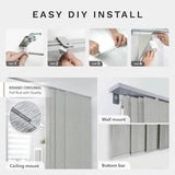 GoDear Design Adjustable Sliding Panel Track Blinds, Vertical Blinds, Room Dividers Walls, Closet Doors, Extendable Track from 45.8" to 86" W, Trimmable Panel Curtains Up to 96" H, Mica GoDear Design