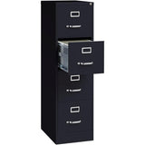 Pemberly Row 4 Drawers 52" Vertical Black Metal Filing Cabinet Lockable Pre-Assembled Stationary Letter Size for Home, Office Pemberly Row