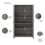 Bush Business Furniture Universal Tall Storage Cabinet with Doors and Shelves, Platinum Gray Bush Business Furniture