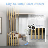 Floor to Ceiling Room Divider, 6/7/8PCS Metal Room Divider Post Privacy Screens with Adjustable Feet, Gold Screen Divider for Room Separation for Home Office Gold 6pieces/H53.5'' ZTYGXMB