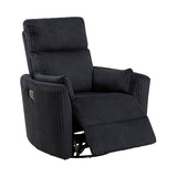 Lexicon Modern Swivel Glider Recliner Chair, Nursery Glider, Corduroy Fabric Upholstery Recliner with 2 Lumbar Pillows, Manual Reclining Sofa Chair for Living Room/Office/Apartment, Black Lexicon