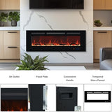 Carsynflame Electric Fireplace 65 in, Wall Mounted & Recessed Electric Fireplace Inserts, Remote & Touch Screen Control, 169 Flame Color Combinations, Timer& Thermostat Fireplace Heater, 1500W, Black Carsynflame