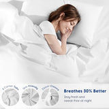 SONORO KATE 100% Egyptian Cotton Duvet Cover Queen Size, 1000 Thread Count Sateen Duvet Cover, Soft, Breathable Cotton Comforter Cover with Hidden Zipper Closure - 3 PC (White,Queen) SONORO KATE