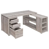 Coaster Home Furnishings Yvette L-Shape Grey Driftwood Office Desk (801516) Coaster Home Furnishings