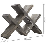 MyGift Vintage Gray Wood 4-Bottle Countertop Wine Storage Rack, Wine Bottle Tabletop Display Holder MyGift