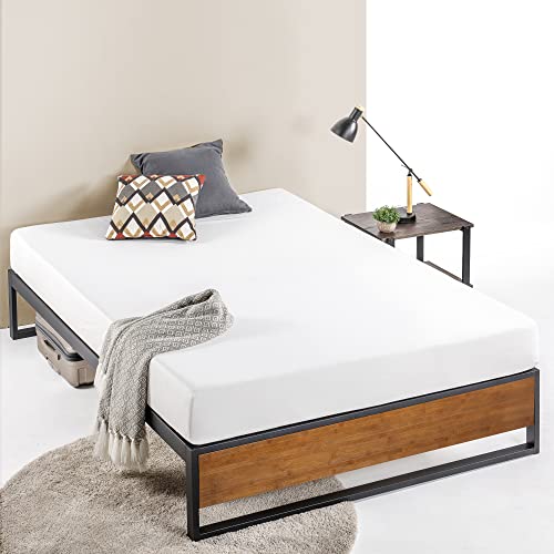 ZINUS Suzanne 14 Inch Bamboo & Metal Queen Platform Bed Frame - Award-Winning Design, No Box Spring Needed, Chestnut Brown - WoodArtSupply