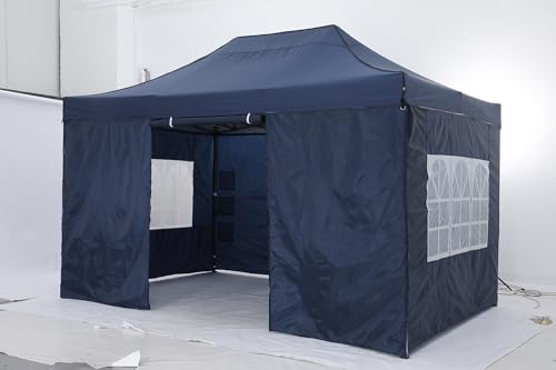 COBIZI 10x15 Pop Up Canopy with 4 Sidewall,Heavy Duty Canopy UPF 50+ All Season Wind Waterproof Commercial Outdoor Wedding Party Tents for Parties Gazebo with Carry Bag(10 x 15 ft Gray) COBIZI