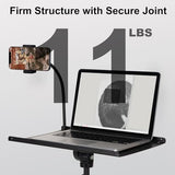 Tossbiss Laptop Tripod on Wheels with 2 Shelves, Portable Projector Floor Stand Adjustable Height 25.9 to 51.8 Inch with Phone Holder Tossbiss