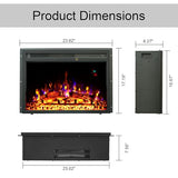 23" Electric Fireplaces Inserts, Recessed Fireplace Heater with Thermostat, 5 Flame&Fuel Bed Brightness,Timer VINEMOUNT