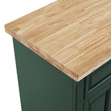Crosley Furniture Madison Kitchen Island with Solid Wood Top and Optional Casters, Emerald Green Crosley Furniture