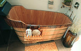 ALFI brand AB1148 59-Inch Free Standing Oak Wood Bath Tub with Chrome Tub Filler ALFI brand