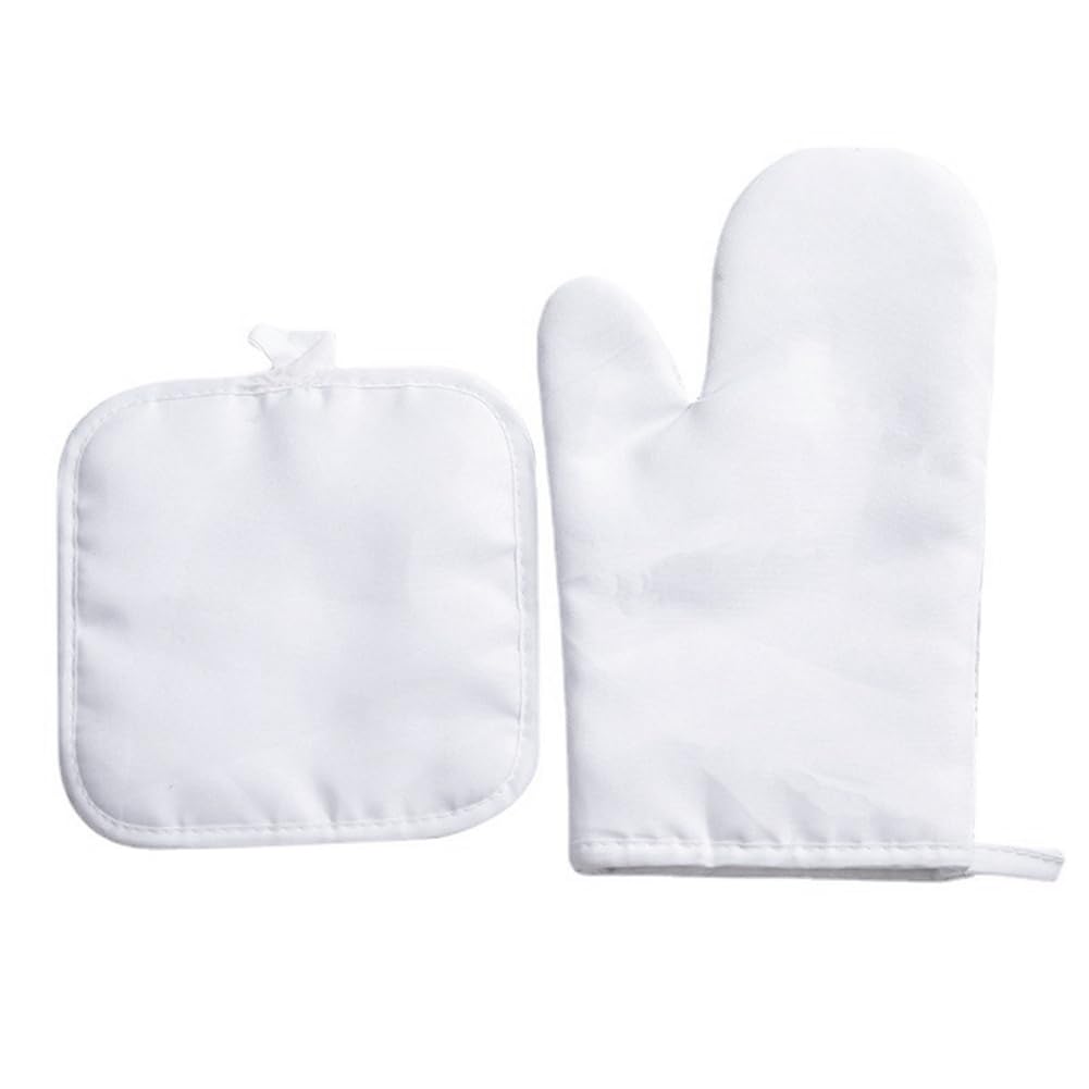 PRIZOM Sublimation Blank Oven Mitts Set Gloves and Sublimation Blank Pot Pad for DIY Kitchen Accessories 4Pcs