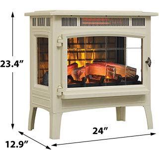 Duraflame Electric Infrared Quartz Fireplace Stove with 3D Flame Effect, Cream & Crackler