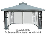 Universal 10' x 12' Gazebo Replacement Mosquito Netting (Grey) APEX GARDEN