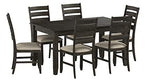 Signature Design by Ashley Rokane 20" Dining Room Table Set with 6 Upholstered Chairs, Brown Signature Design by Ashley