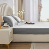 CozyLux Satin Fitted Sheet Twin Size, Light Grey Silky Satin Bed Fitted Sheet Only with Silky Microfiber, Deep Pocket, Single Bottom Sheet Sold Separately, Breathable, Smooth and Soft CozyLux