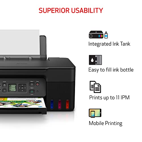 Canon MegaTank G3270 All-in-One Wireless Inkjet Printer. for Home Use, Print, Scan and Copy, Black Canon