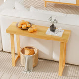 VINGLI 42.9" Entryway Table, Solid Wood Console Table, Narrow Sofa Table Behind Couch, Thin, for Living Room, Entrance, Hallway, Foyer, Bedroom, Office, Natural Wood VINGLI