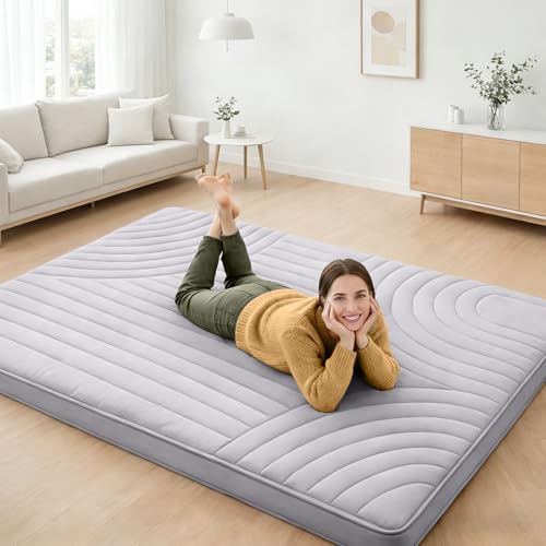 ZonLi Japanese Floor Mattress Futon Mattress Twin Size, Thicken Roll Up Tatami Mat Washable Cover, Portable & Foldable Floor Bed Mattress for Sleeping, Dormitory, Adult Kids ZonLi