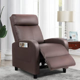 Furniwell Massage Recliner Chair for Living Room Adjustable PU Leather Reclining Chair Home Theater Seating Modern Winback Single Sofa for Adults with Footrest (Leather, Brown)
